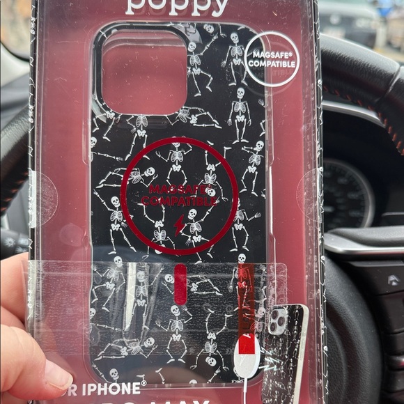 Xo Poppy Other - Poppy Black Skeleton iPhone Case - MagSafe Compatible